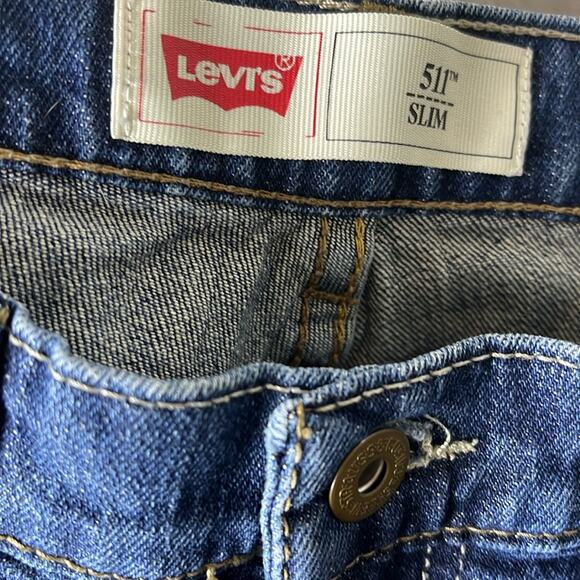 Levi’s 511 Slim Jeans Distressed Dark Blue 29 - Picture 6 of 12